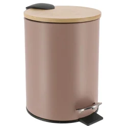 Accessoire Salle De Bain|TENDANCE Poubelle à pédale avec frein de chute Timeless Cappuccino Marron