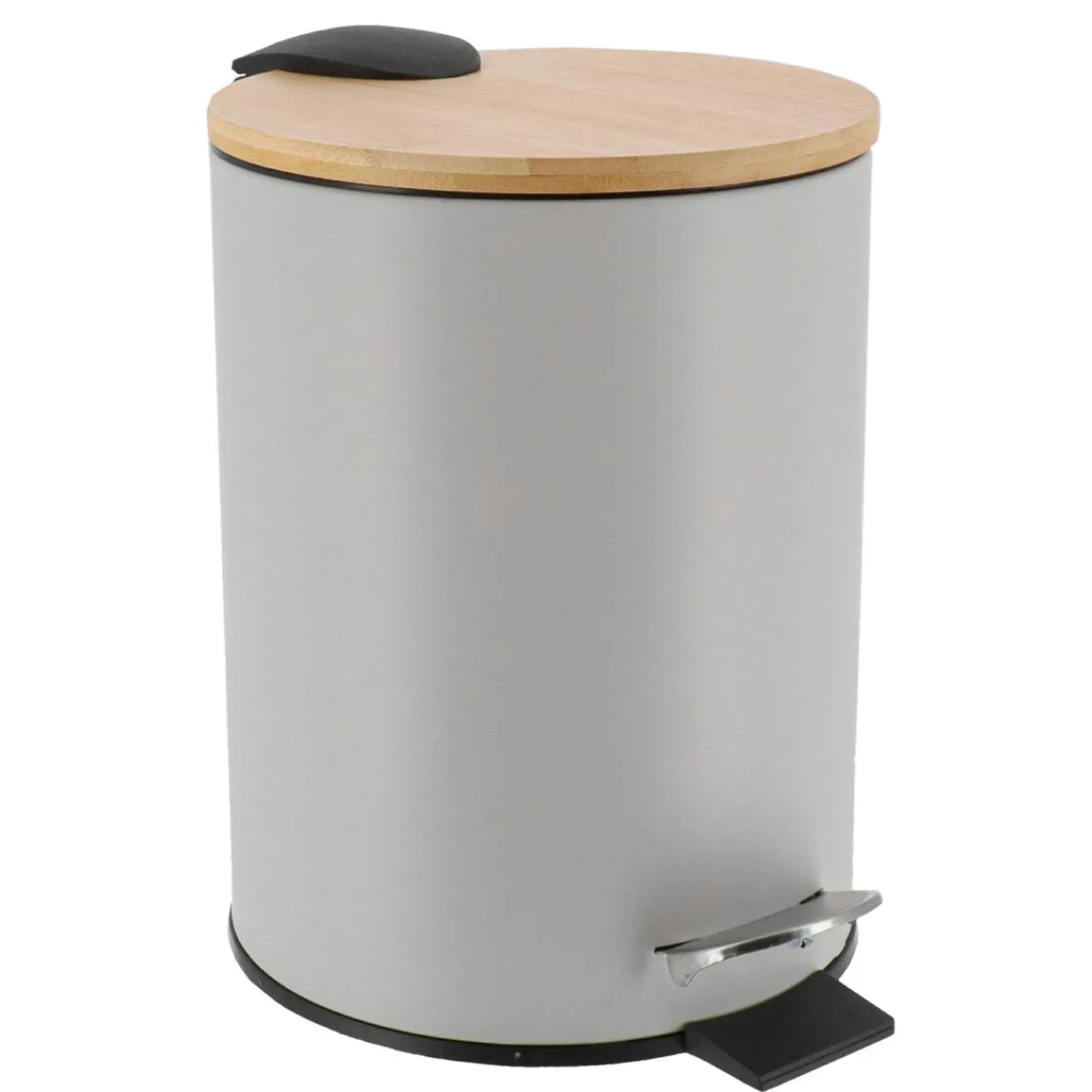 Accessoire Salle De Bain|TENDANCE Poubelle à pédale avec frein de chute Timeless Gris clair