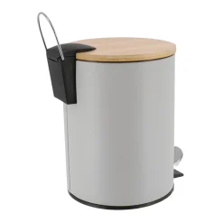Accessoire Salle De Bain|TENDANCE Poubelle à pédale avec frein de chute Timeless Gris clair