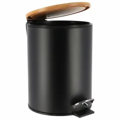 Accessoire Salle De Bain|TENDANCE Poubelle à pédale avec frein de chute Timeless Noir