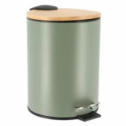 Accessoire Salle De Bain|TENDANCE Poubelle à pédale avec frein de chute Timeless Kaki Vert kaki