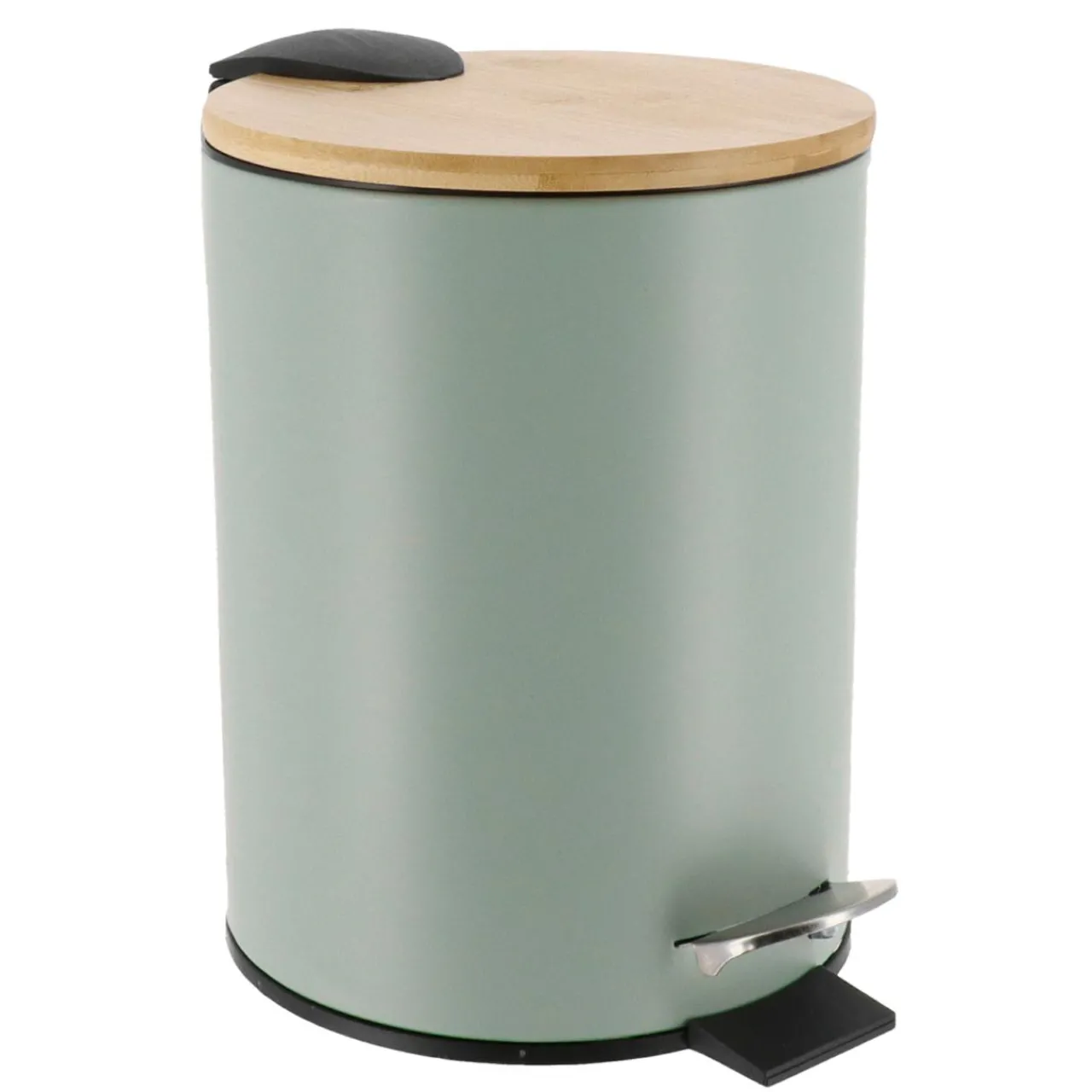 Accessoire Salle De Bain|TENDANCE Poubelle à pédale avec frein de chute Timeless Vert Eucalyptus
