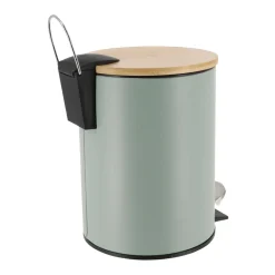 Accessoire Salle De Bain|TENDANCE Poubelle à pédale avec frein de chute Timeless Vert Eucalyptus