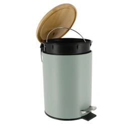 Accessoire Salle De Bain|TENDANCE Poubelle à pédale avec frein de chute Timeless Vert Eucalyptus