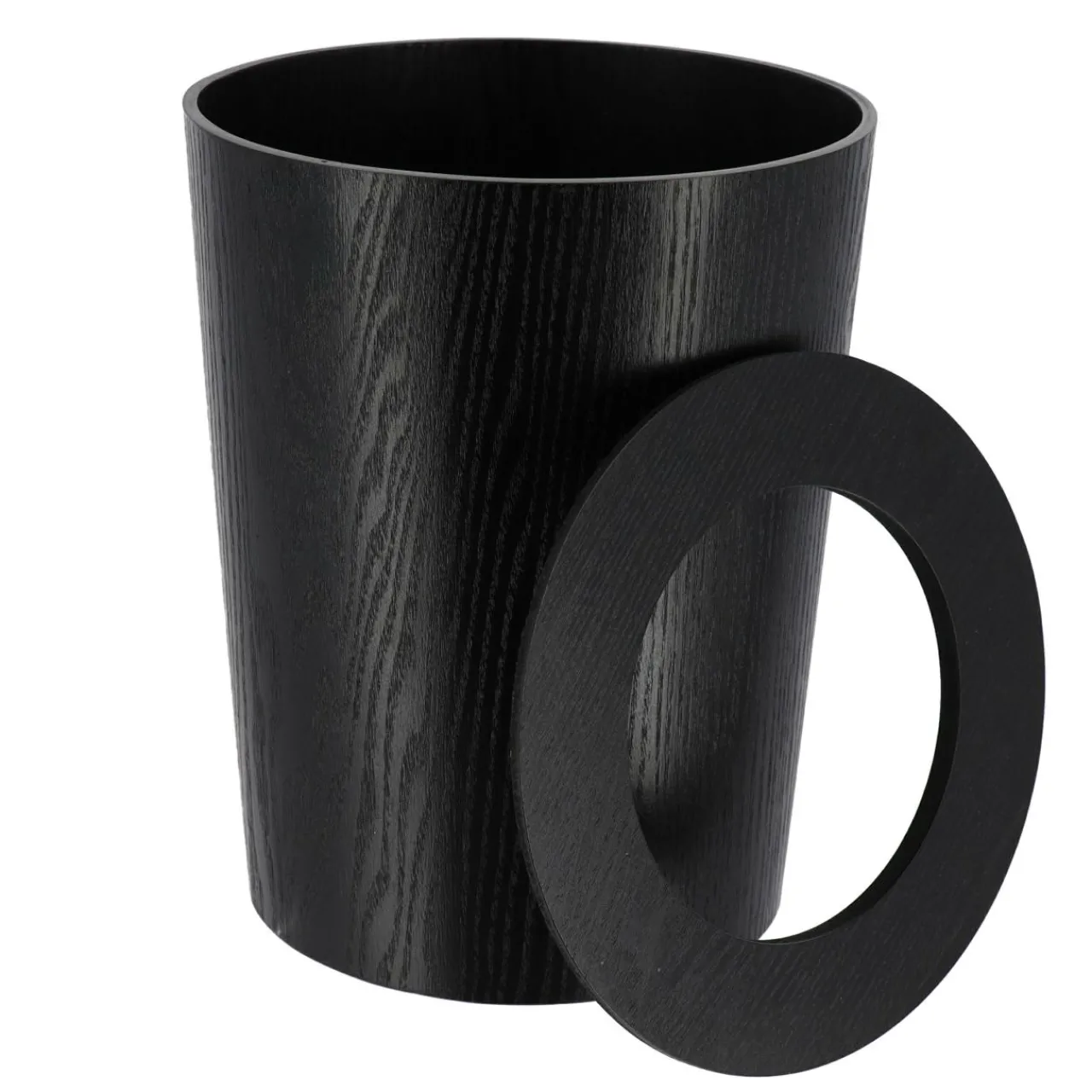 Accessoire Salle De Bain|TENDANCE Poubelle salle de bain façon bois Scandi Noir