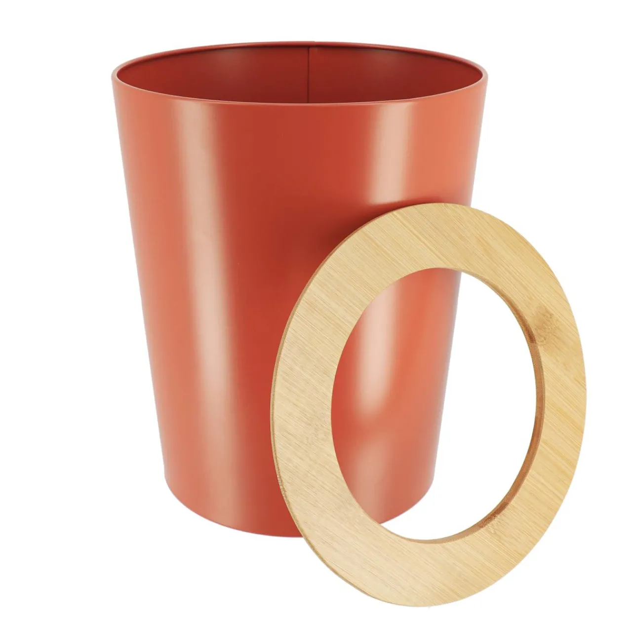 Accessoire Salle De Bain|TENDANCE Poubelle salle de bain 5L Purebamboo Terracotta