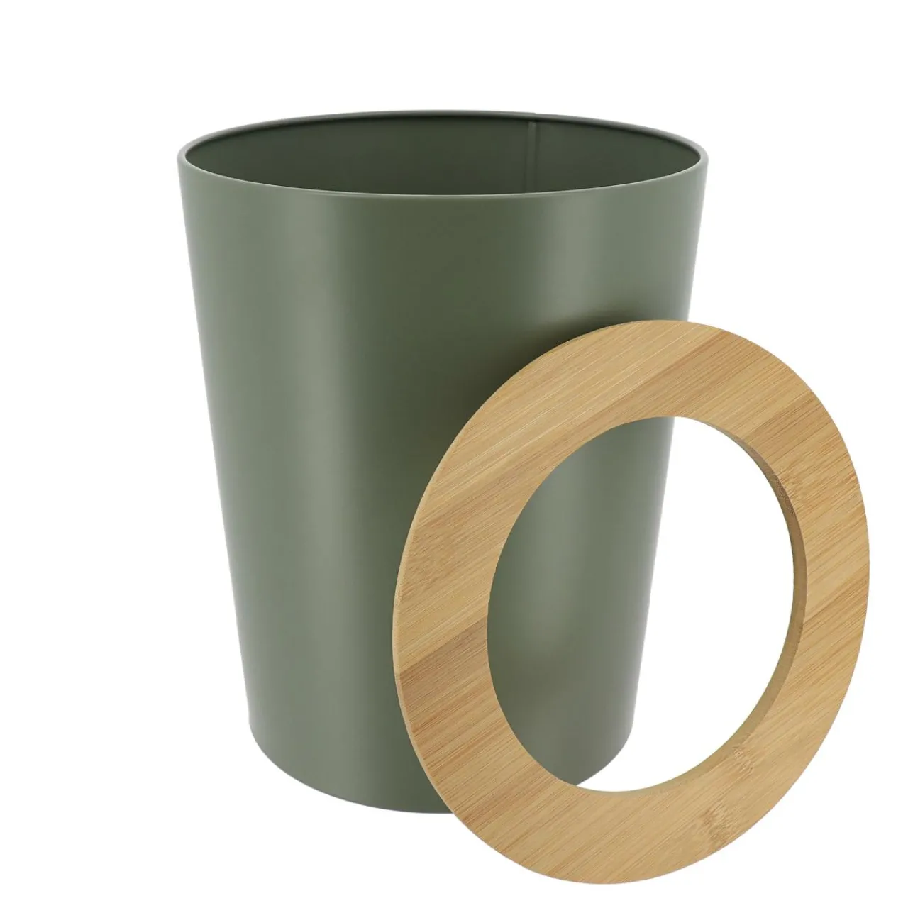 Accessoire Salle De Bain|TENDANCE Poubelle salle de bain 5L Purebamboo Vert kaki