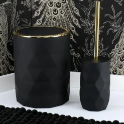 Accessoire Salle De Bain|TENDANCE Poubelle salle de bain 6L Rubby Noir