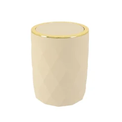 Accessoire Salle De Bain|TENDANCE Poubelle salle de bain 6L Rubby Beige
