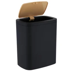 Accessoire Salle De Bain|TENDANCE Poubelle salle de bain 5L Cosy Noir