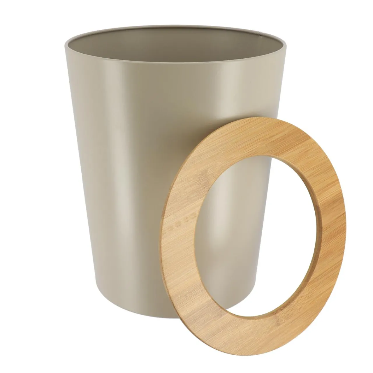 Accessoire Salle De Bain|TENDANCE Poubelle salle de bain 5L Purebamboo Taupe