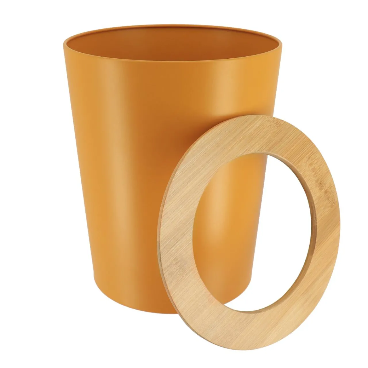 Accessoire Salle De Bain|TENDANCE Poubelle salle de bain 5L Purebamboo Jaune moutarde