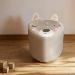 Petit Meuble Enfant|EMINZA Pouf enfant (H25 cm) Bichette Beige