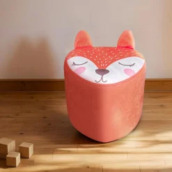 Petit Meuble Enfant|EMINZA Pouf enfant (H25 cm) Renardeau Orange