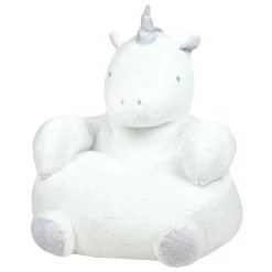 Petit Meuble Enfant|STOF Pouf enfant licorne (45 x 45 cm) Aurore Blanc