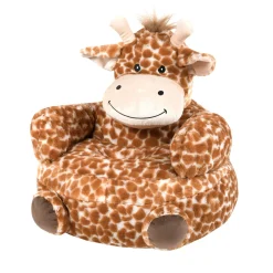 Petit Meuble Enfant|STOF Pouf peluche girafe enfant (45 cm) Jeanine Marron Camel