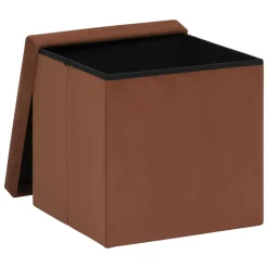 Pouf De Rangement|ATMOSPHERA Pouf pliable simple velours ( 38 x 38 cm) Tess Ambre