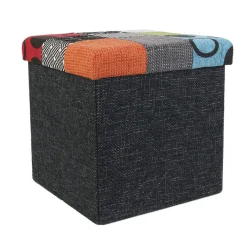 Pouf De Rangement|THE HOME DECO FACTORY Pouf pliant Patchwork Multicolore