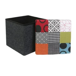 Pouf De Rangement|THE HOME DECO FACTORY Pouf pliant Patchwork Multicolore