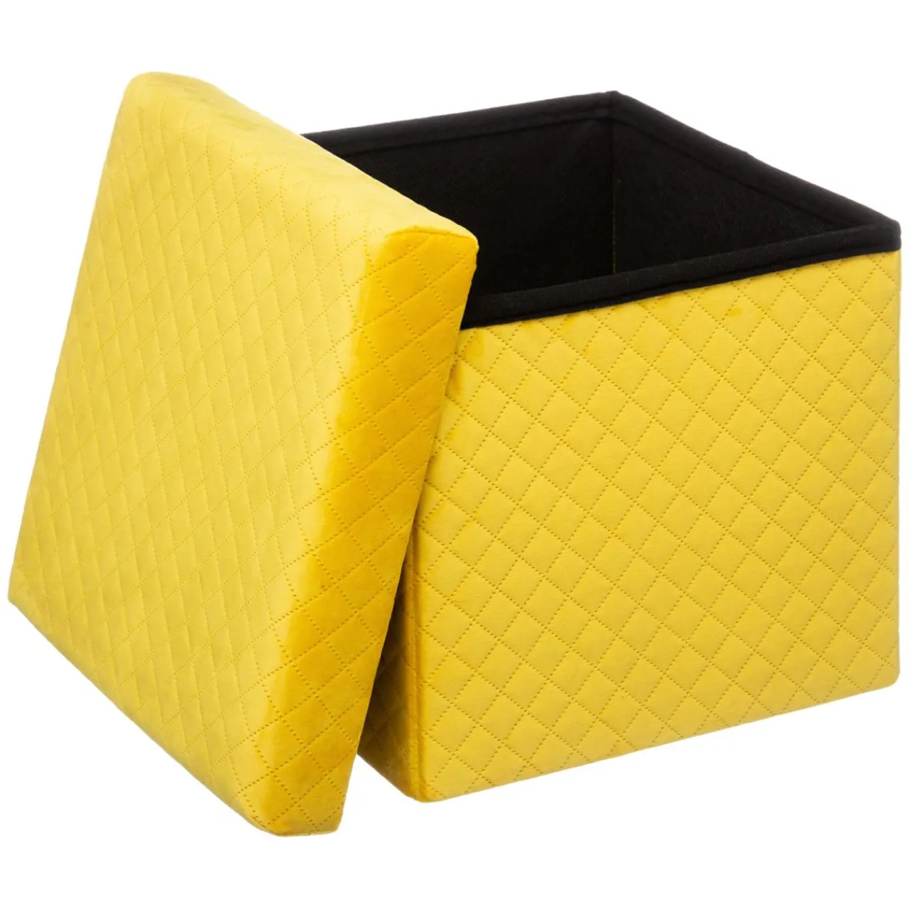 Pouf De Rangement|ATMOSPHERA Pouf pliant Velours Jack Jaune
