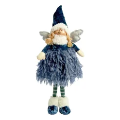 Père Noël, Animaux Et Personnage|CHRISTMAS DREAM Poupée de Noël (H45 cm) Ange en plume nuit Bleu