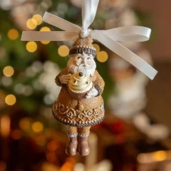 Décoration De Sapin|KAEMINGK Père Noël à suspendre (H9 cm) Nikolas en Pain dépices Marron