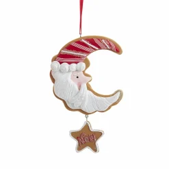 Décoration De Sapin|CHRISTMAS INSPIRATIONS Père Noël à suspendre (H13 cm) Père-Noël Lune Blanc