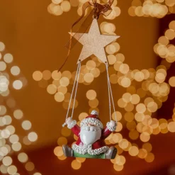 Décoration De Sapin|KAEMINGK Père Noël à suspendre (H13 cm) Volant Multicolore