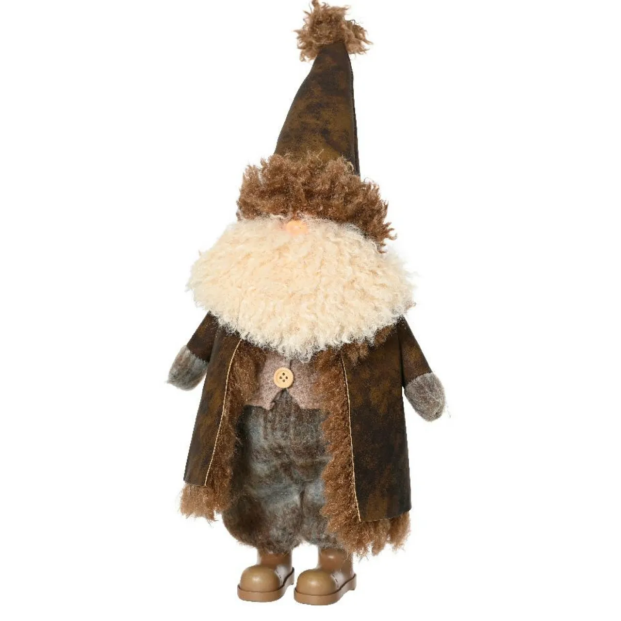 Père Noël, Animaux Et Personnage|KAEMINGK Père Noël déco traditionnel (H45 cm) Georges barbe blanche Marron