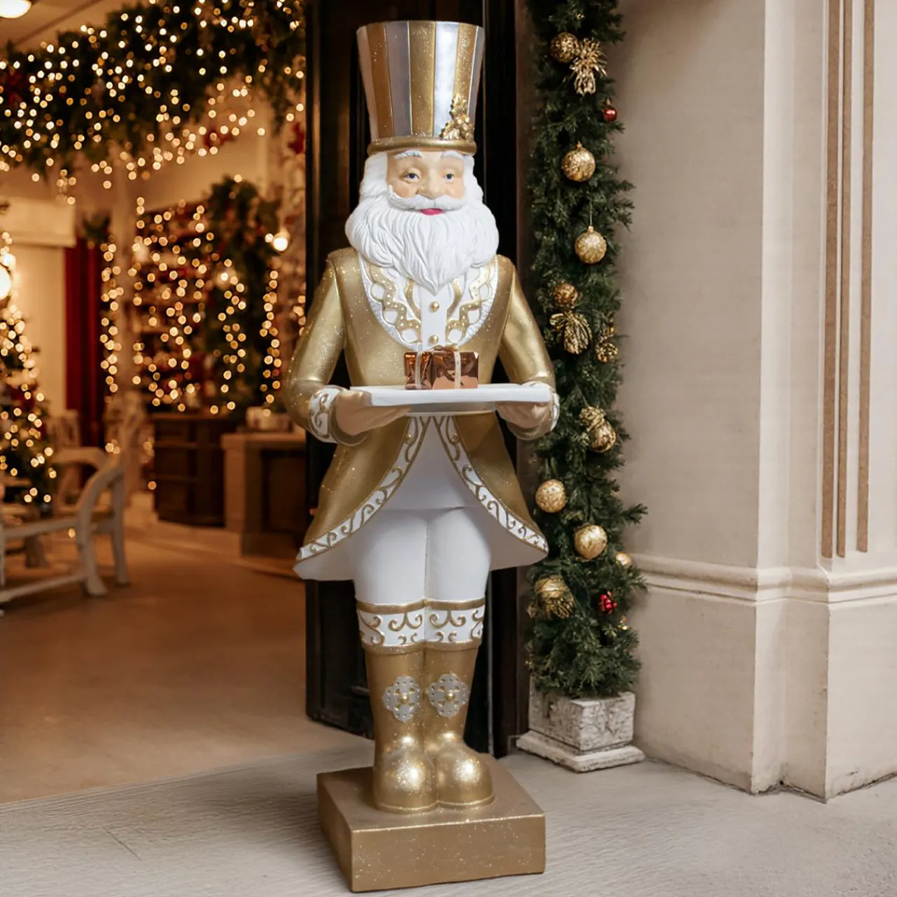 Personnage, Objet Grand Format|Père Noël, Animaux Et Personnage|EMINZA Père Noël Géant (H175 cm) Gabriel costumé Or