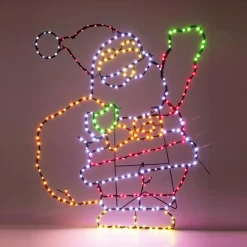 Déco Et Objet Lumineux|KOOPMAN Père Noël lumineux 321 LED (H70 cm) Néon effet flash Multicolore