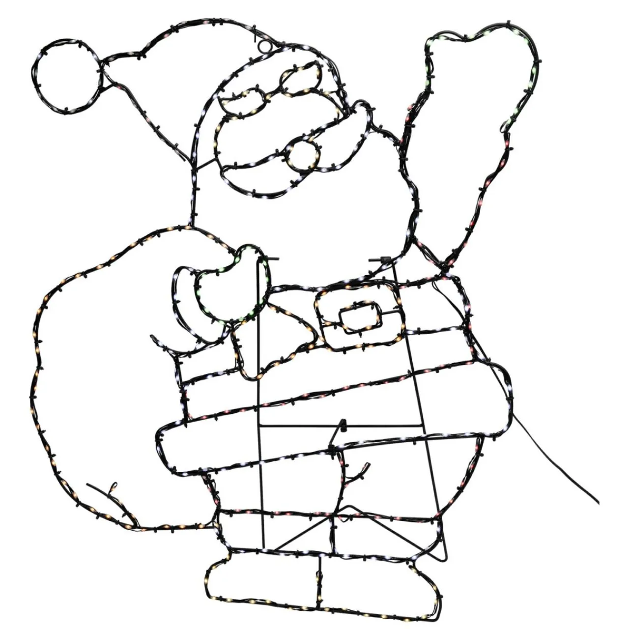 Déco Et Objet Lumineux|KOOPMAN Père Noël lumineux 321 LED (H70 cm) Néon effet flash Multicolore