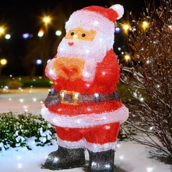 Père Noël, Animaux Et Personnage|Déco Et Objet Lumineux|EMINZA Père Noël lumineux 60 LED (H41 cm) Billy Blanc froid