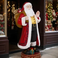 Personnage, Objet Grand Format|Père Noël, Animaux Et Personnage|EMINZA Père Noël traditionnel Géant (H170 cm) Tournée de cadeaux Rouge