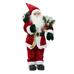 Père Noël, Animaux Et Personnage|KAEMINGK Père Noël traditionnel (H45 cm) Emile en raquette Rouge