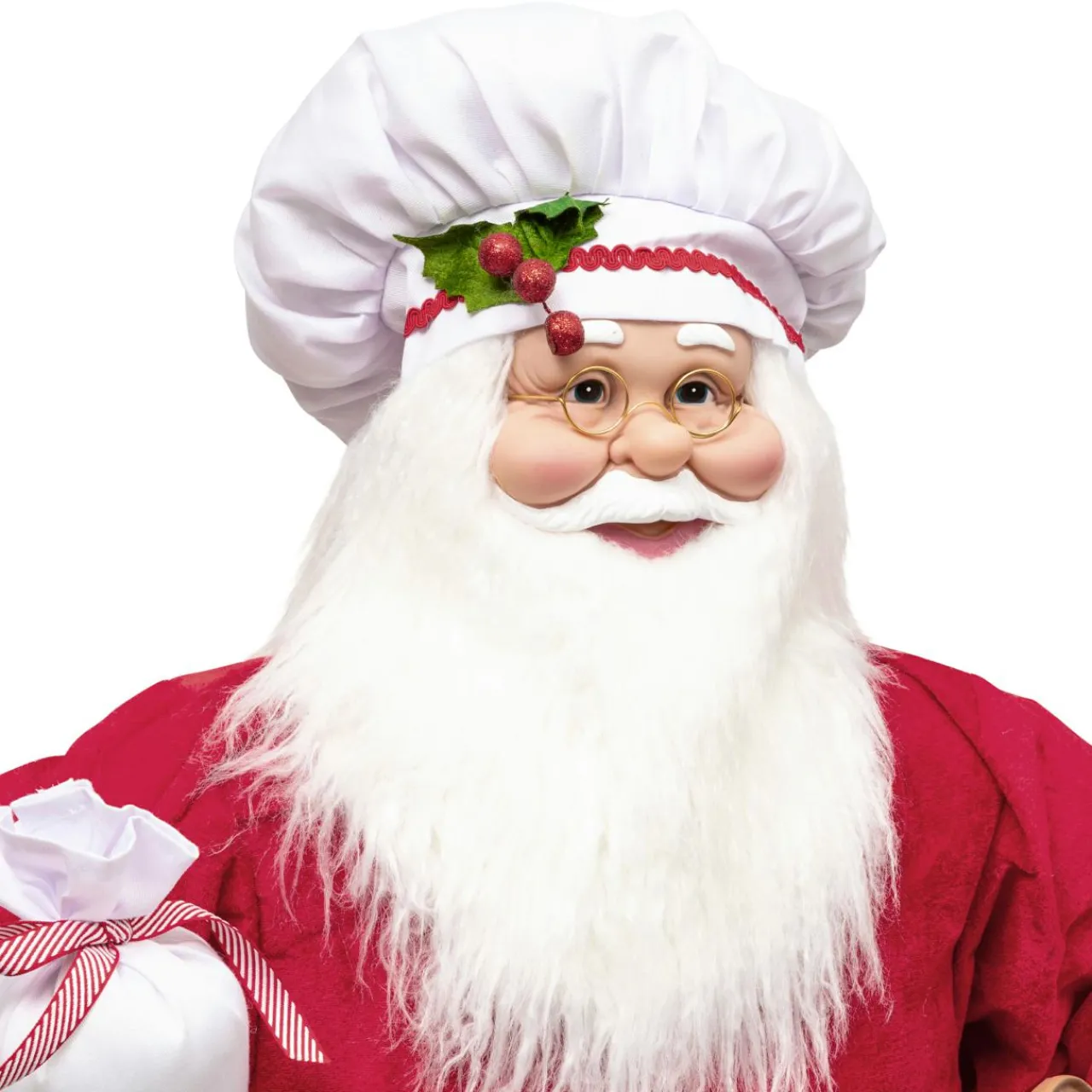 Personnage, Objet Grand Format|Père Noël, Animaux Et Personnage|JJA Père Noël traditionnel (H120 cm) Gautier le cuisinier Rouge