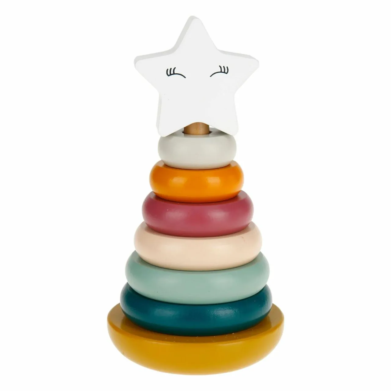 Jouet, Cadeau De Naissance|OSTARIA Pyramide à empiler bois Stella Multicolore