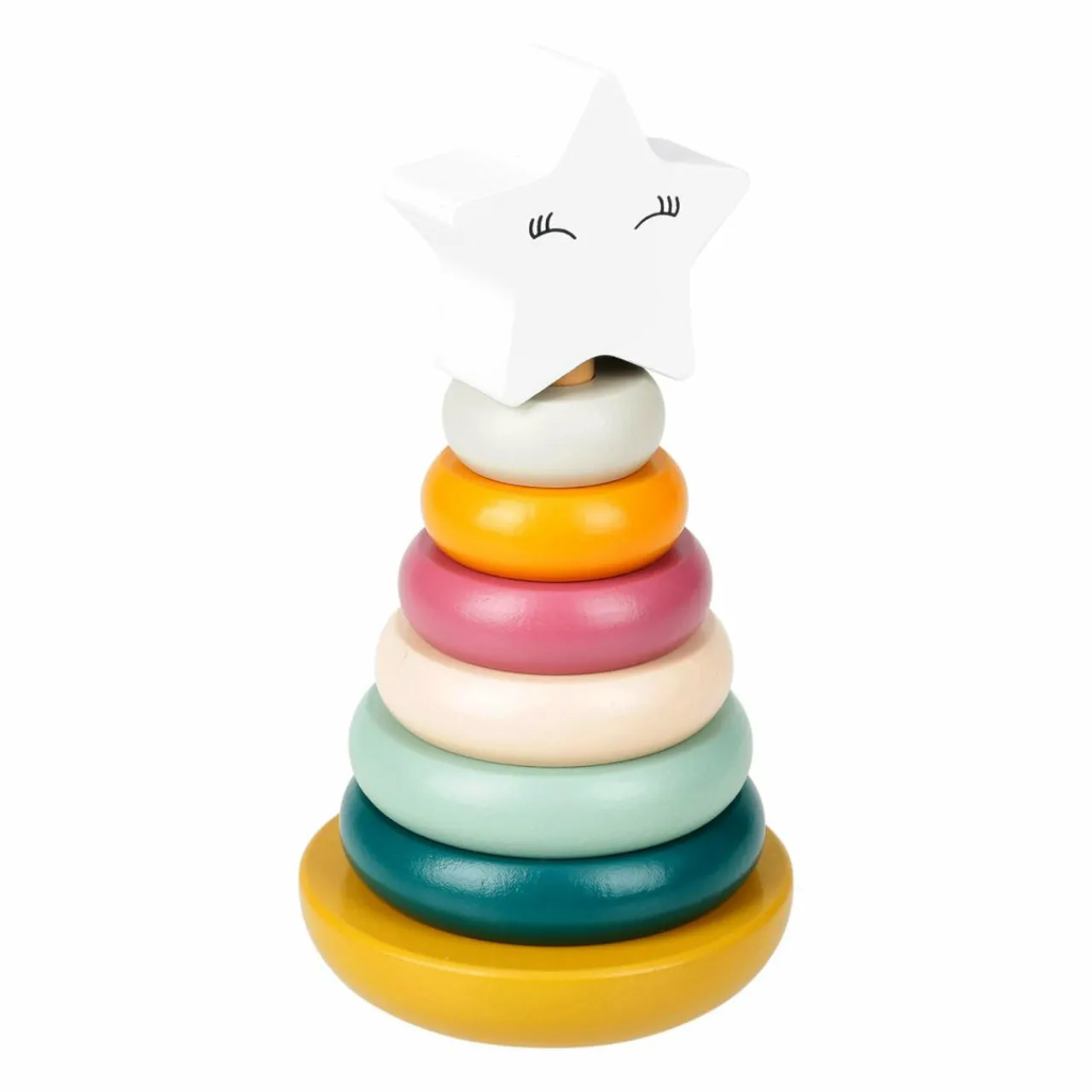 Jouet, Cadeau De Naissance|OSTARIA Pyramide à empiler bois Stella Multicolore