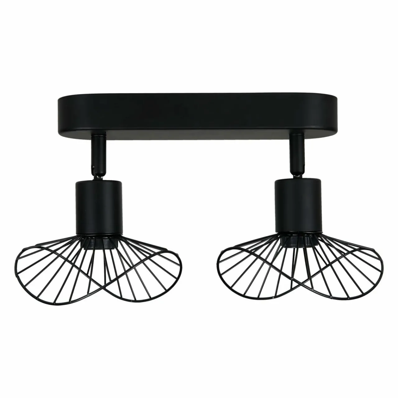 Applique|OSTARIA Rampe de spot 2 abat-jours (L24 cm) Capeline Noir