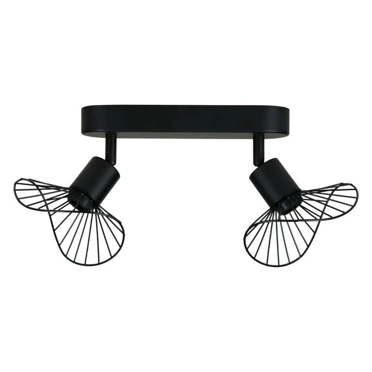 Applique|OSTARIA Rampe de spot 2 abat-jours (L24 cm) Capeline Noir