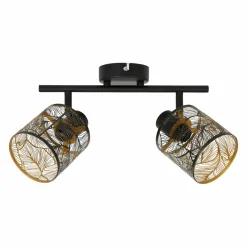 Applique|OSTARIA Rampe de spot 2 abat-jours (L35 cm) Calathea Noir