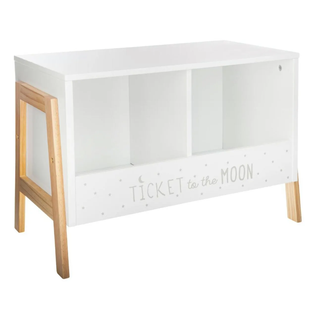Petit Meuble Enfant|ATMOSPHERA Rangement enfant casier double (H40 cm) Ecriture Blanc