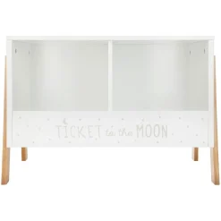 Petit Meuble Enfant|ATMOSPHERA Rangement enfant casier double (H40 cm) Ecriture Blanc