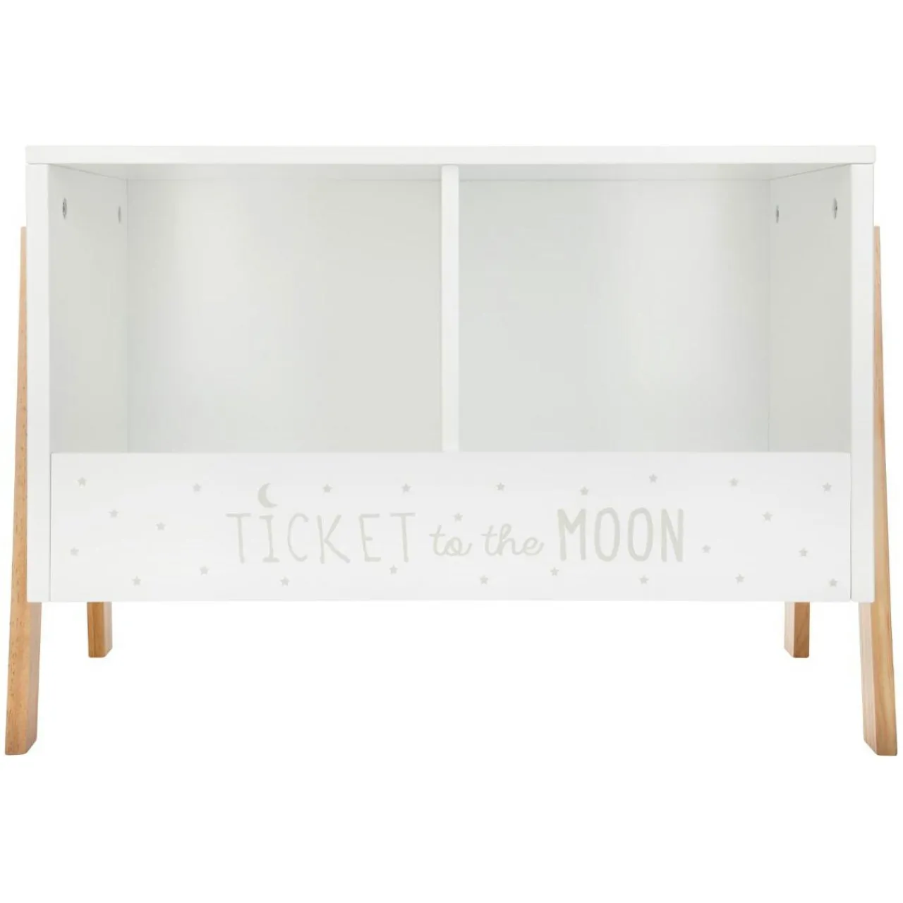 Petit Meuble Enfant|ATMOSPHERA Rangement enfant casier double (H40 cm) Ecriture Blanc