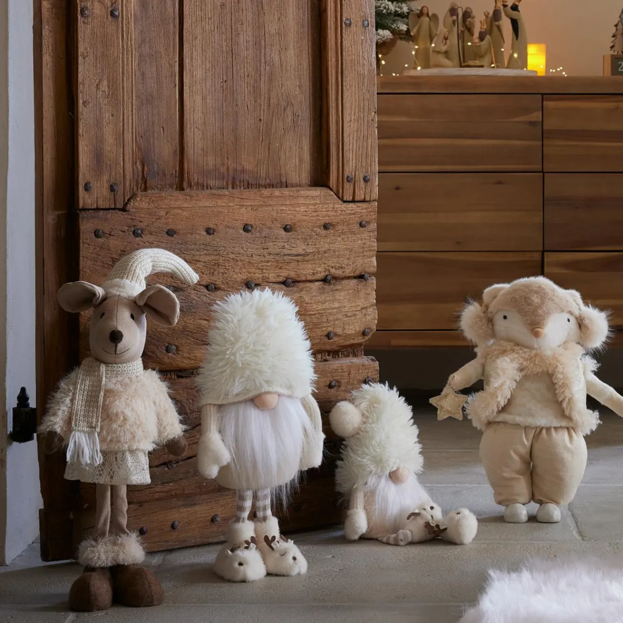 Père Noël, Animaux Et Personnage|KAEMINGK Renard de Noël debout (H41 cm) Etoile scandinave dée Or