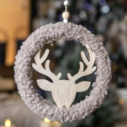 Décoration De Sapin|KAEMINGK Renne à suspendre (H19 cm) Couronne Marron