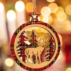 Décoration De Sapin|KAEMINGK Renne à suspendre (H9 cm) Dans la forêt Rouge