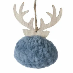 Décoration De Sapin|KAEMINGK Renne à suspendre (H15 cm) Laine Bleu