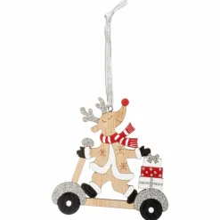 Décoration De Sapin|Feeric Lights & Christmas Renne à suspendre (H20 cm) Trottinette en bois Naturel