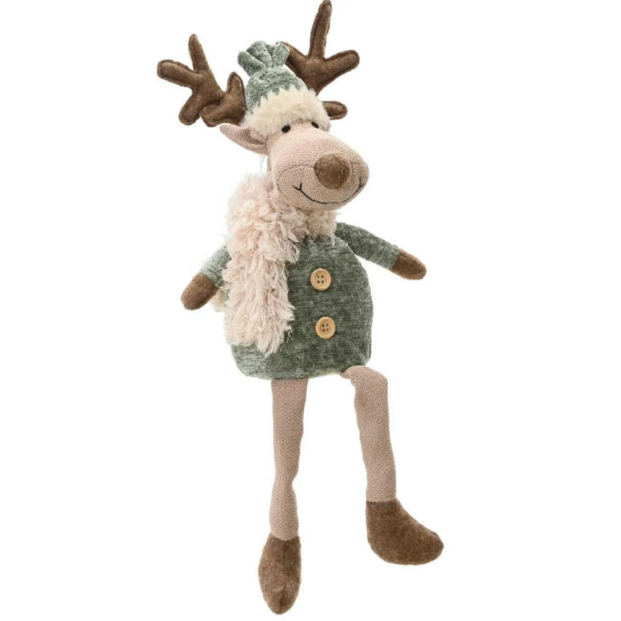 Père Noël, Animaux Et Personnage|KAEMINGK Renne de Noël à asseoir (H38 cm) Monsieur Chic Beige